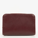 Cartier Must de Cartier Burgundy Leather Clutch Bag