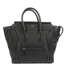 Celine Black Grained Leather Mini Luggage Tote Bag