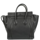 Celine Black Grained Leather Mini Luggage Tote Bag