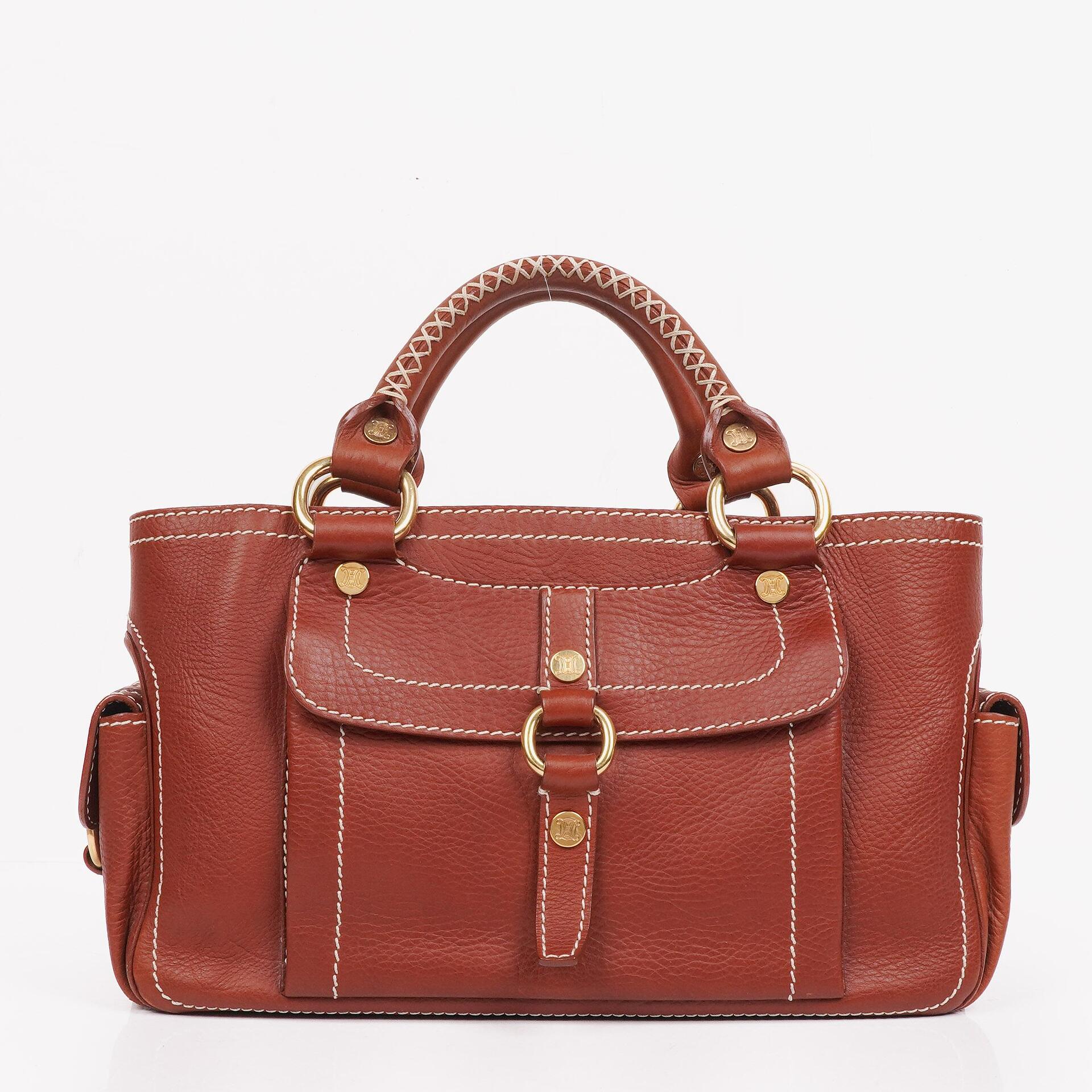 Celine Brown Grained Leather Boogie Bag