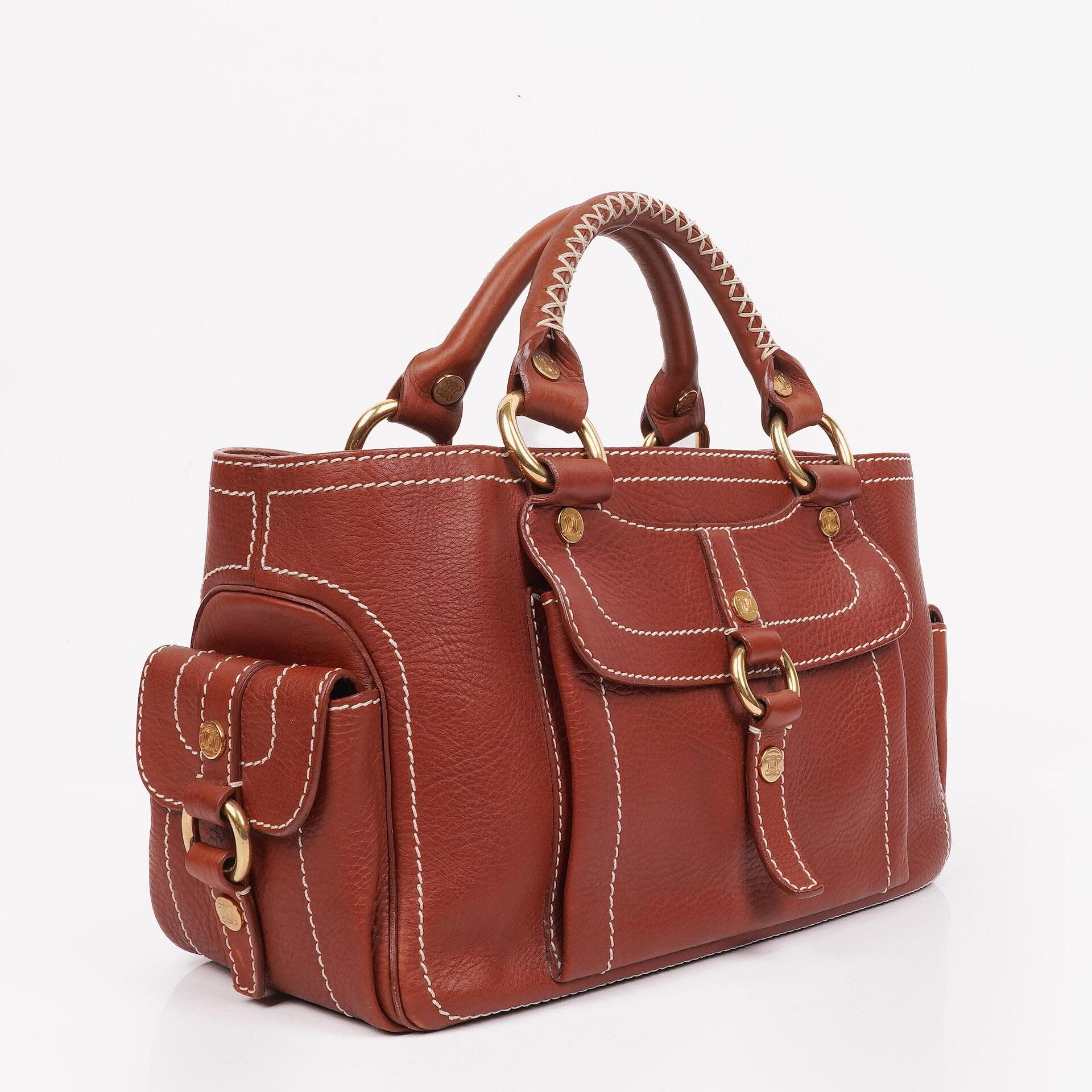 Celine Brown Grained Leather Boogie Bag