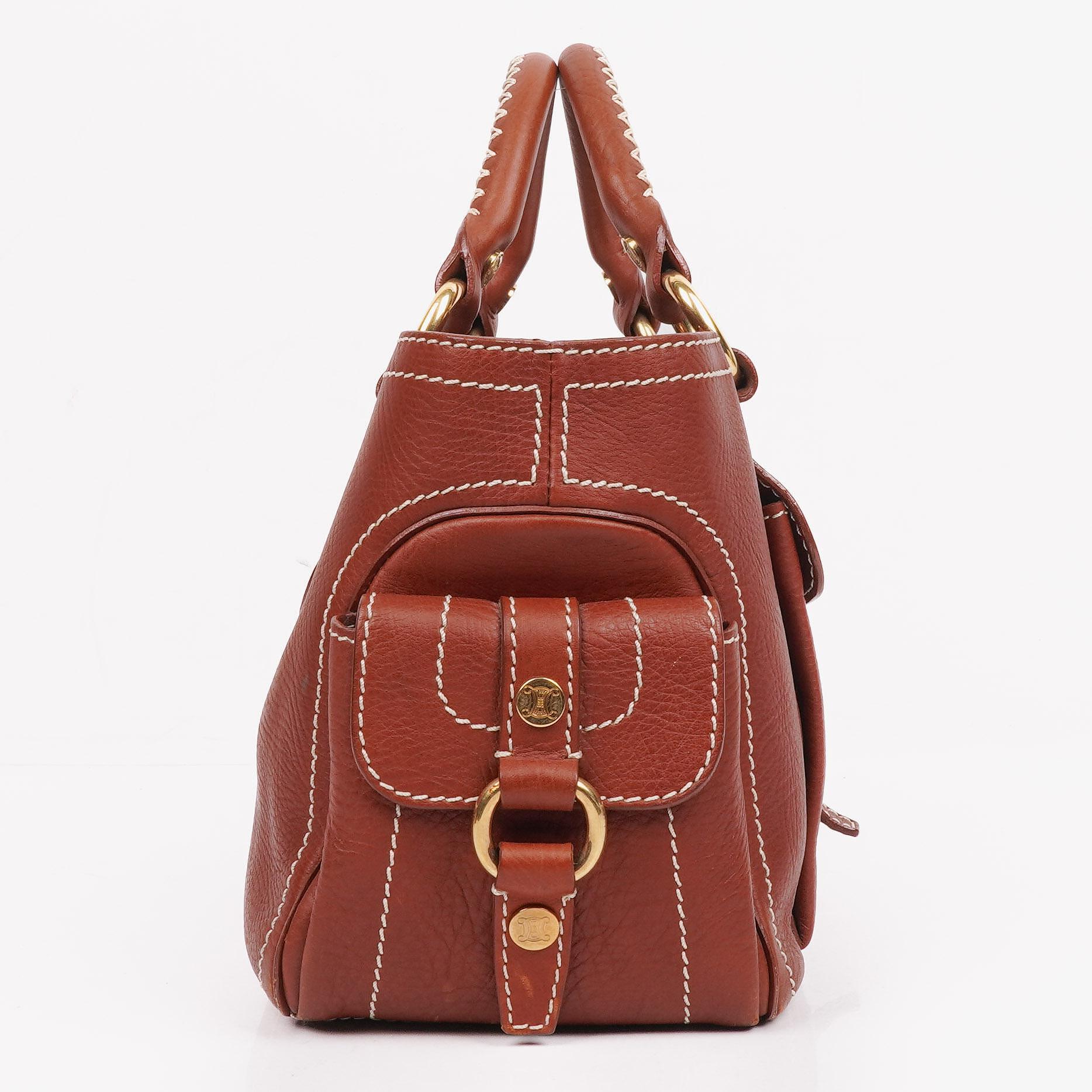 Celine Brown Grained Leather Boogie Bag