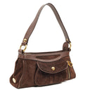 Celine Brown Suede And Leather Shouder Bag