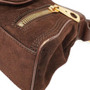 Celine Brown Suede And Leather Shouder Bag