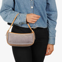 Celine C Macadam Grey Suede Shoulder Bag