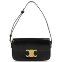 Celine Claude Long Triomphe East West Shoulder Bag Shiny Calfskin