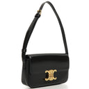 Celine Claude Long Triomphe East West Shoulder Bag Shiny Calfskin