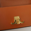 Celine Claude Tan Calfskin Long Triomphe Shoulder Bag