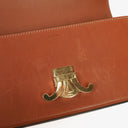 Celine Claude Tan Calfskin Long Triomphe Shoulder Bag