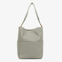 Celine Grey Soft Grained Calfskin Seau Sangle Bucket Bag