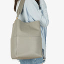 Celine Grey Soft Grained Calfskin Seau Sangle Bucket Bag