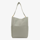 Celine Grey Soft Grained Calfskin Seau Sangle Bucket Bag