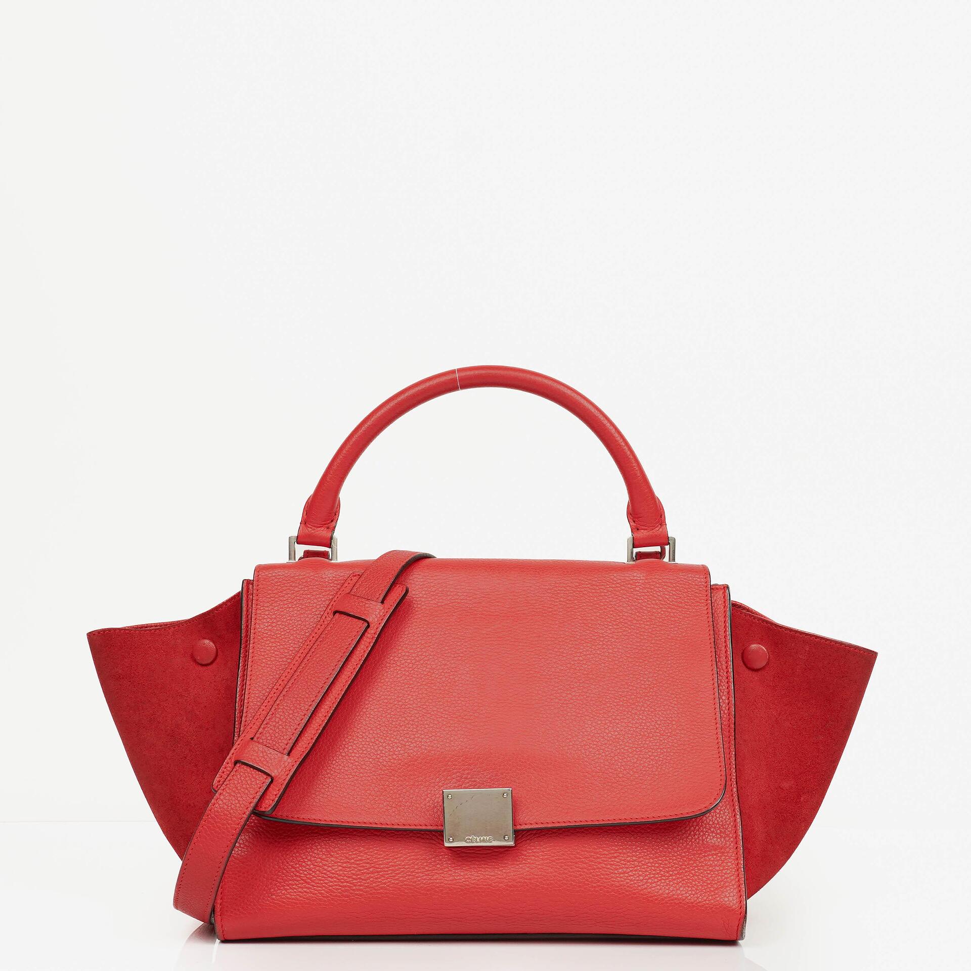Celine Leather and Suede Small Trapeze Bag