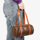 Celine Macadam Coated Canvas Boston Bag.