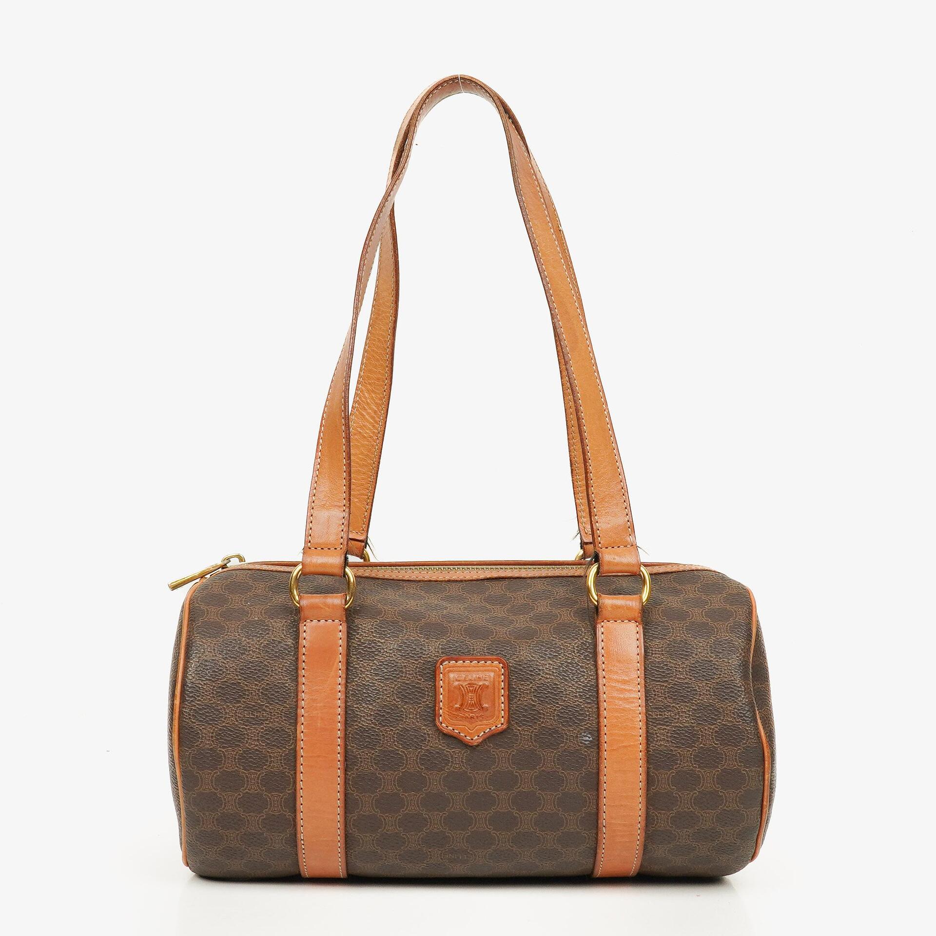 Celine Macadam Coated Canvas Boston Bag