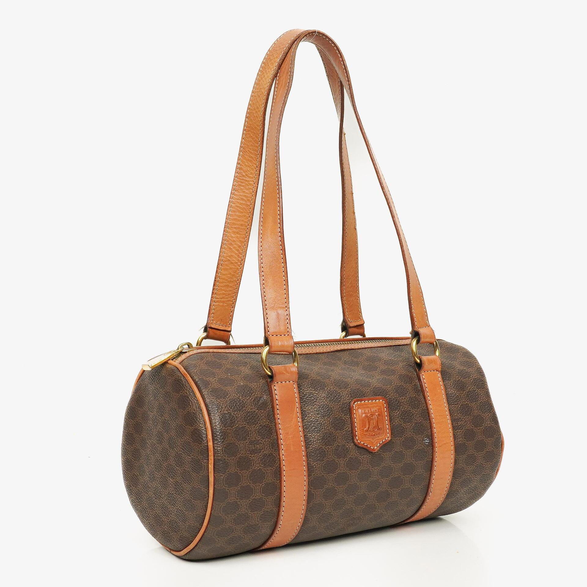 Celine Macadam Coated Canvas Boston Bag