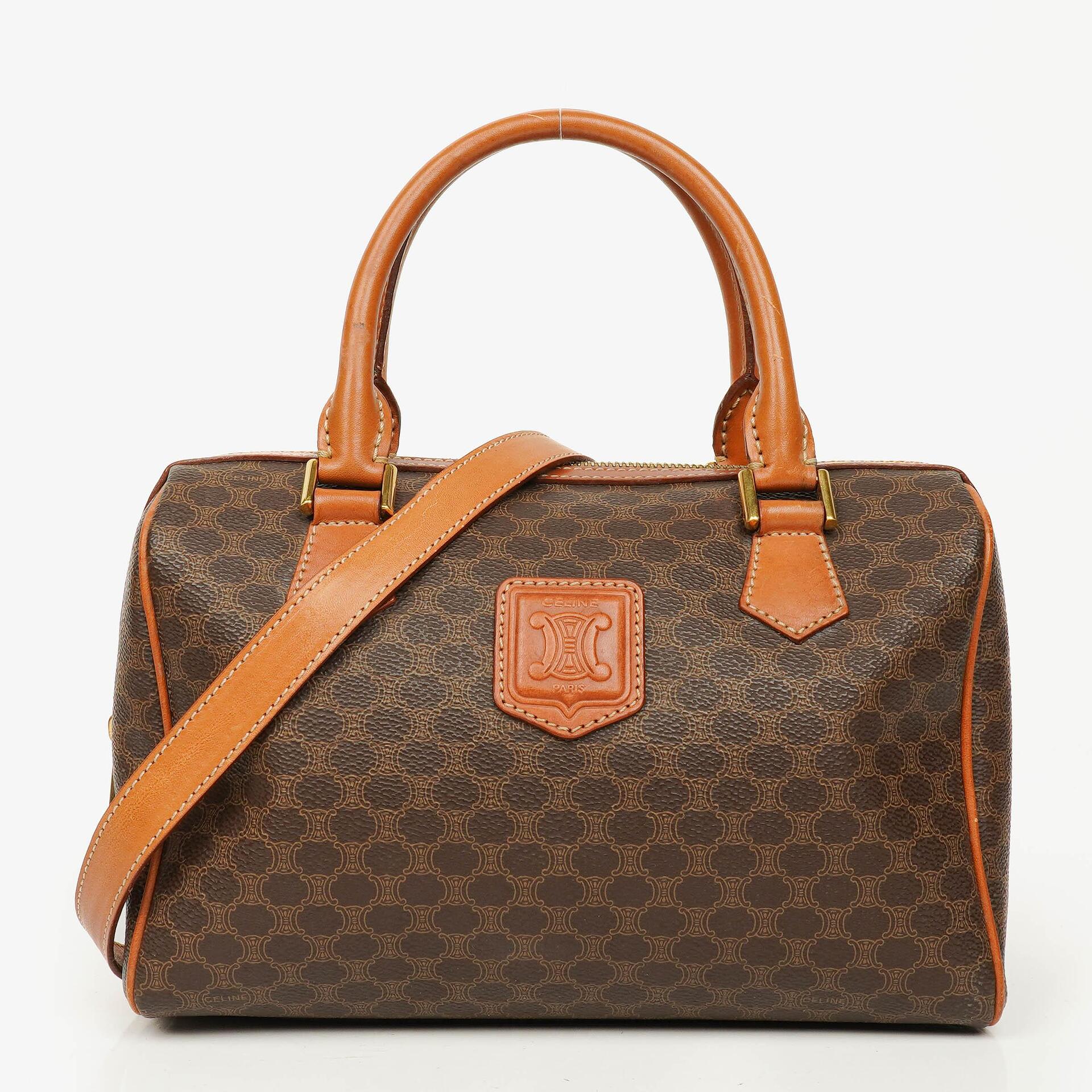 Celine Macadam Coated Canvas Boston Bag