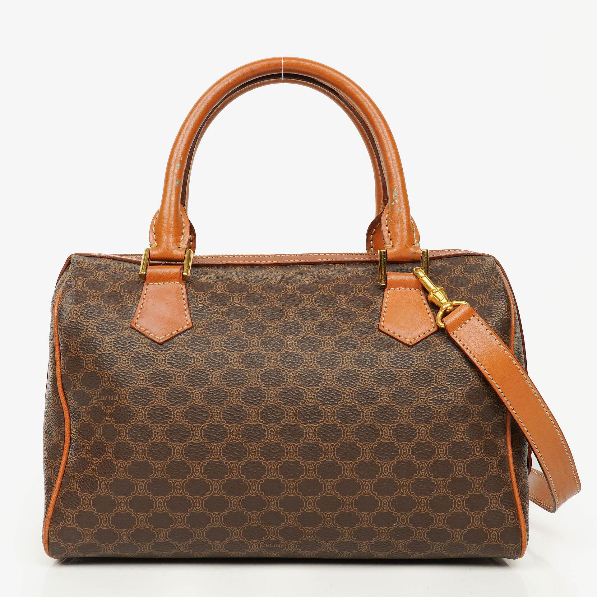 Celine Macadam Coated Canvas Boston Bag