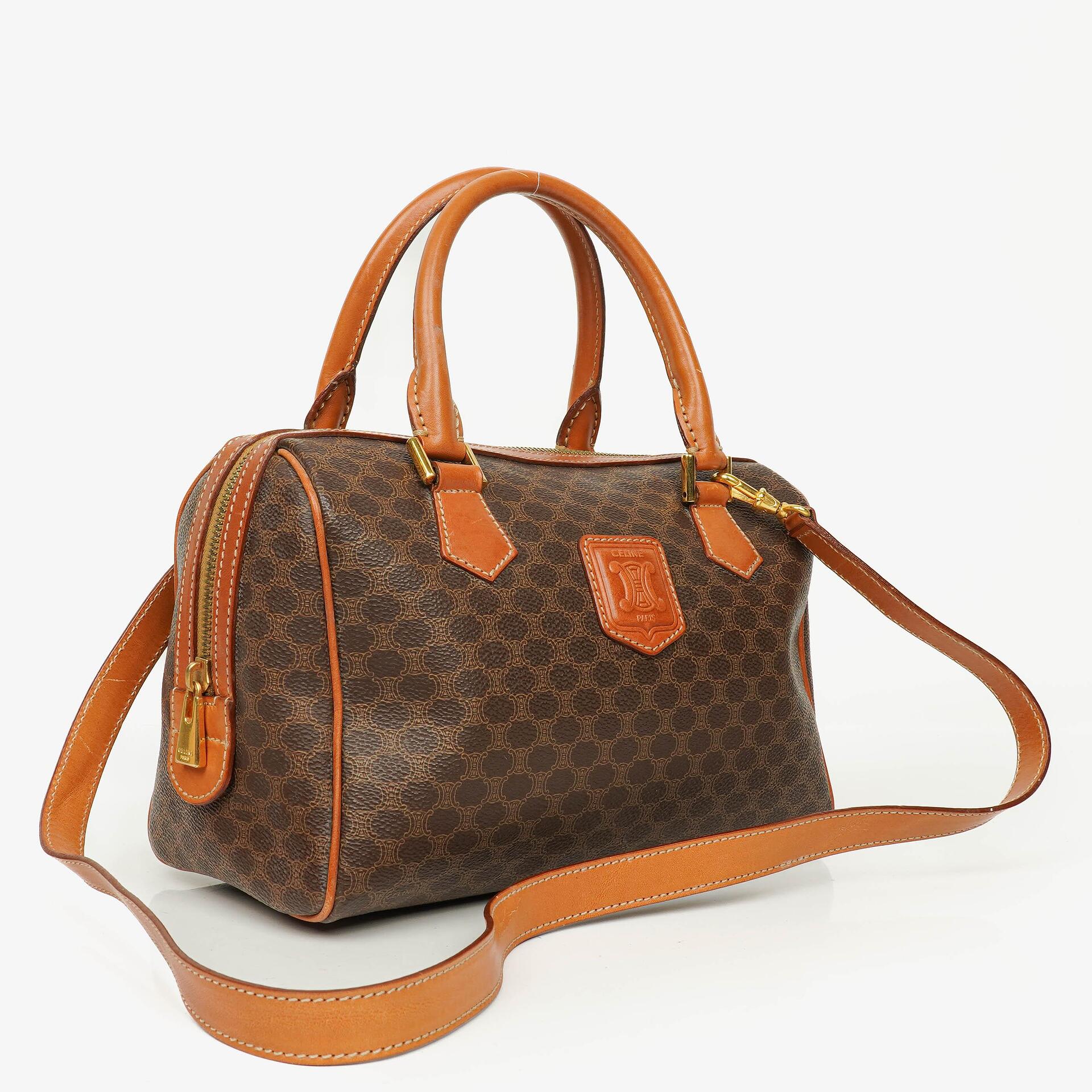 Celine Macadam Coated Canvas Boston Bag
