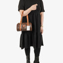 Celine Macadam Coated Canvas Boston Bag.