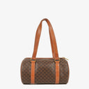 Celine Macadam Coated Canvas Boston Bag.