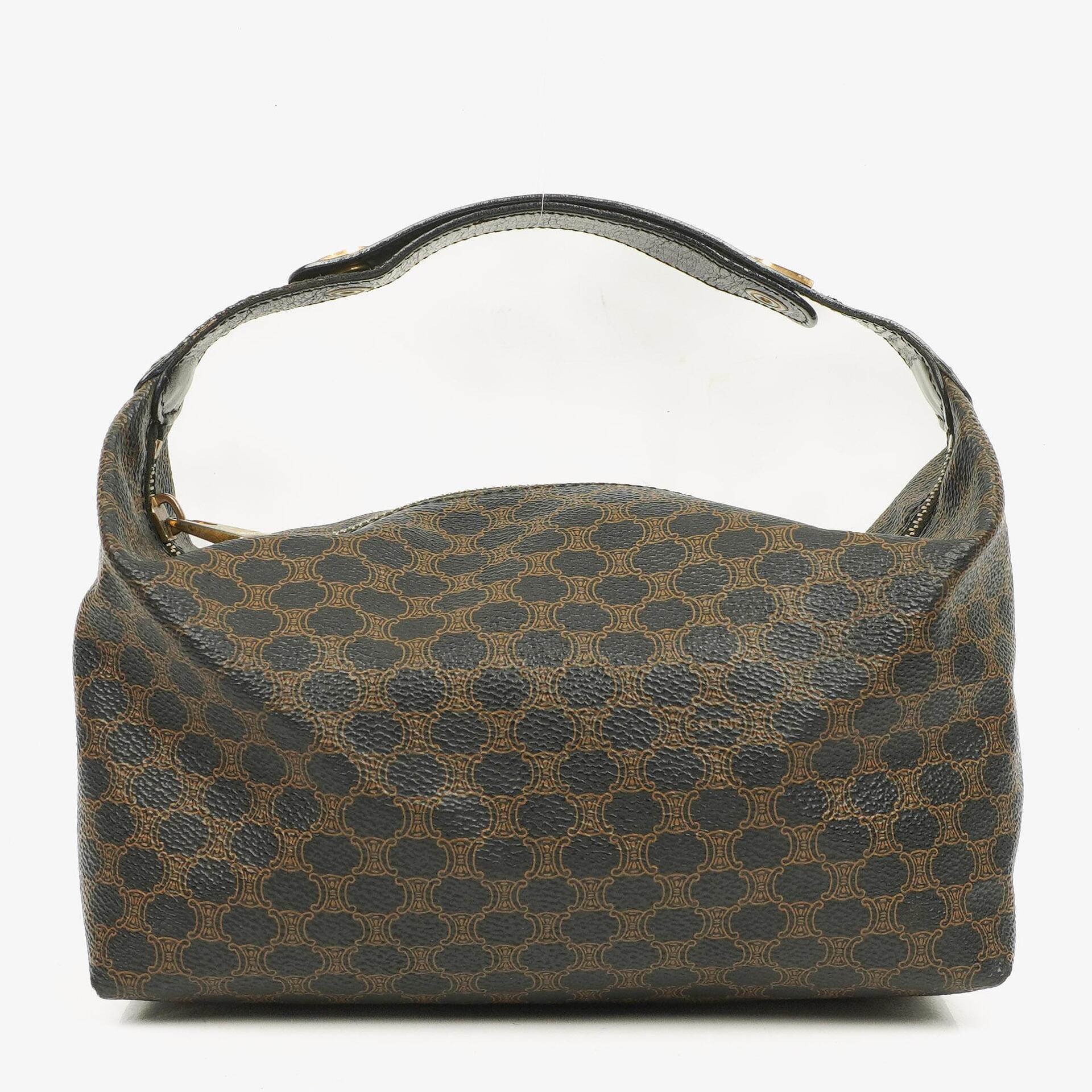 Celine Macadam Triomphe Brown And Black Vintage Toiletry Bag