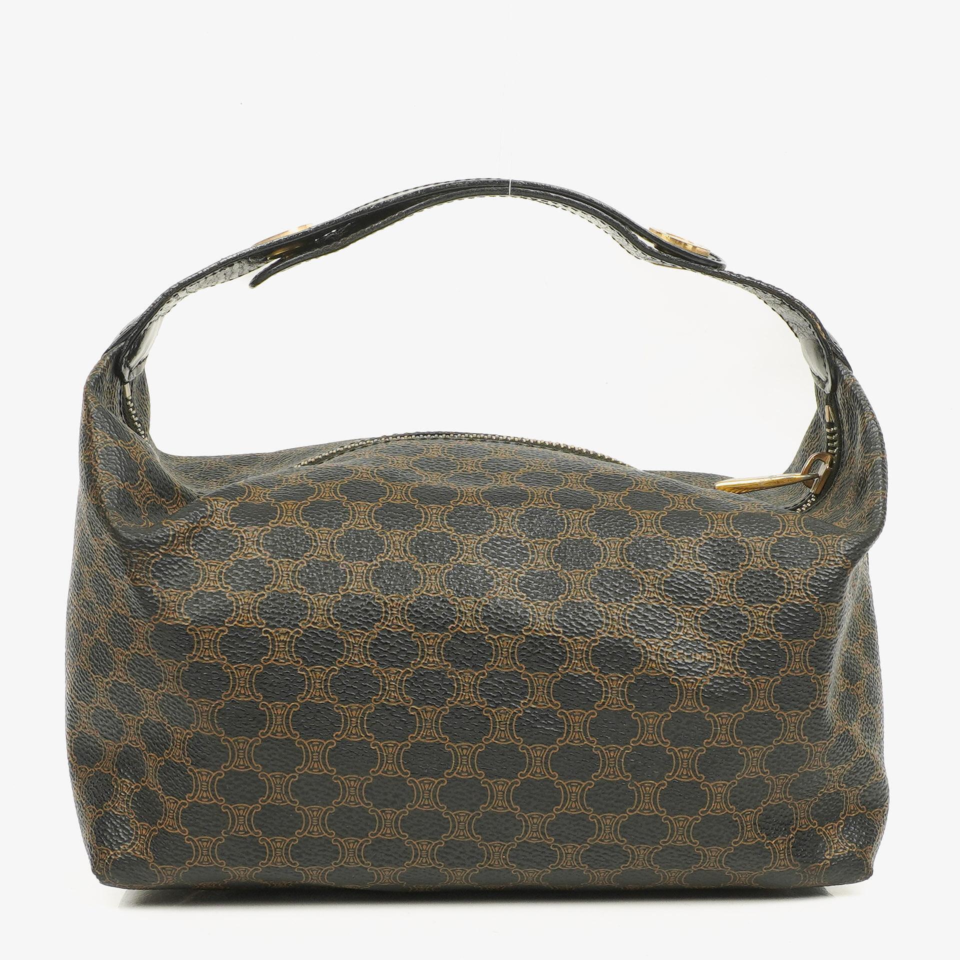 Celine Macadam Triomphe Brown And Black Vintage Toiletry Bag