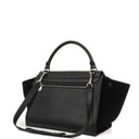 Celine Medium Trapeze Black Calfskin Leather And Suede Handbag