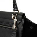 Celine Medium Trapeze Black Calfskin Leather And Suede Handbag