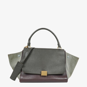 Sac trapèze moyen Céline Souris en cuir multicolore martelé/daim