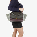 Celine Medium Trapeze Souris Drummed Multicolor Leather/Suede Bag