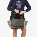 Celine Medium Trapeze Souris Drummed Multicolor Leather/Suede Bag