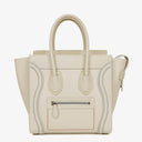 Celine Micro Luggage Cream Calfskin With Multicoloured Stiches Handbag