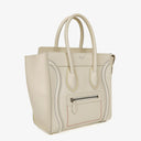 Celine Micro Luggage Cream Calfskin With Multicoloured Stiches Handbag