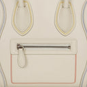 Celine Micro Luggage Cream Calfskin With Multicoloured Stiches Handbag