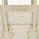Celine Micro Luggage Cream Calfskin With Multicoloured Stiches Handbag
