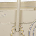 Celine Micro Luggage Cream Calfskin With Multicoloured Stiches Handbag