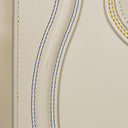 Celine Micro Luggage Cream Calfskin With Multicoloured Stiches Handbag