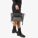 Celine Mini Striped Canvas and Leather Belt Bag