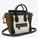Celine Nano Luggage Black/Brown/White Leather and Suede Handbag