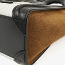 Celine Nano Luggage Black/Brown/White Leather and Suede Handbag
