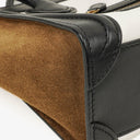 Celine Nano Luggage Black/Brown/White Leather and Suede Handbag