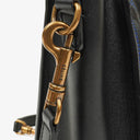 Celine Nano Luggage Shiny Smooth Black Calfskin Multicolor Stitched Handbag
