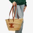 Celine Palm Leaves Calfskin Classic Triomphe Panier