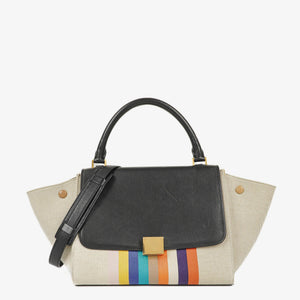 Celine Kleine Trapeze Mehrfarbige Gestreifte Canvas Tasche