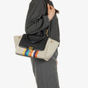 Celine Small Trapeze Multicolor Striped Canvas Bag