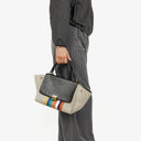 Celine Small Trapeze Multicolor Striped Canvas Bag