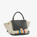 Celine Small Trapeze Multicolor Striped Canvas Bag