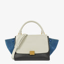 Celine Small Trapeze Multicolor Striped Canvas Bag