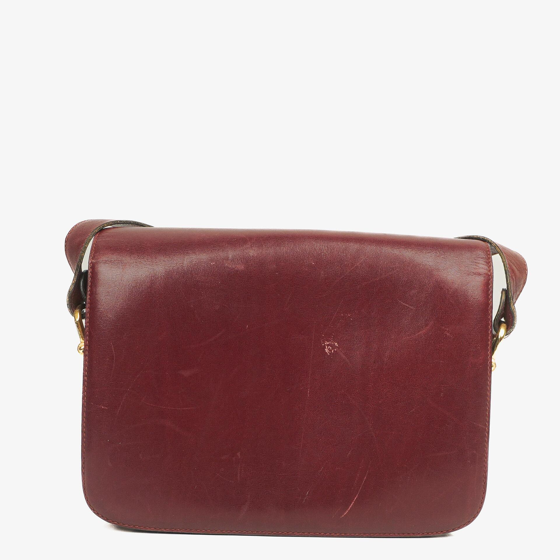Céline Triomphe Burgundy Shiny Calfskin Shouder Bag